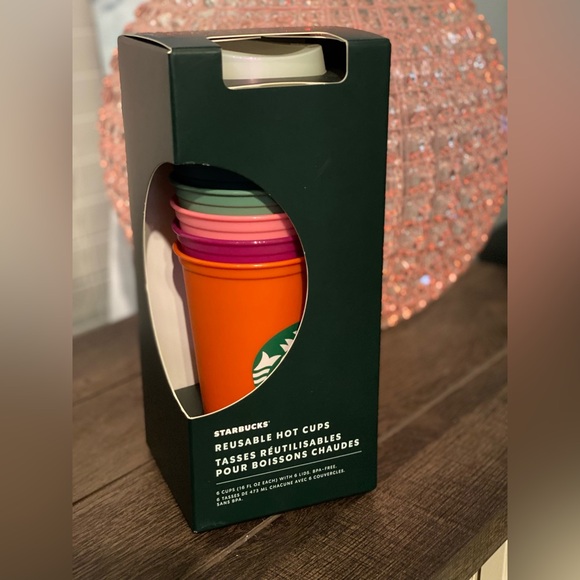 Starbucks Fall 2022 Six Reusable Plastic Hot Cups New in Box - Picture 3 of 7